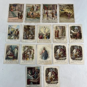 Lotto 16 Carte Bibbia Vintage 1937 Foto Carte Religiose Piccole Lezioni Immagini - Foto 1 di 22