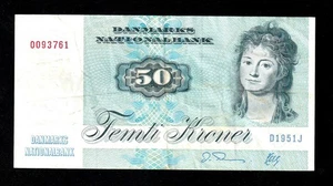 π©π° DENMARK 1972 P 50 50 KRONER BANKNOTE - Picture 1 of 2