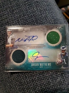 14 Topps Fire Nick Foles /Jordan Matthews Dual Jersey Auto 5/10 - Picture 1 of 3