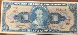 Brasilien 1000 Cruzeiros 1961 P. 173 - Bild 1 von 2