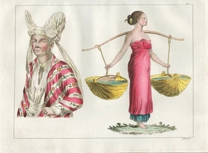 Malays Malaien Timor island Indonesia costume Aquatinta Radierung Ferrario 1820 - Bild 1 von 1