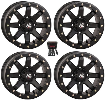 High Lifter HL9 Beadlock 14x10 Wide Wheels Black Can-Am Defender (4) - Image 1 of 3