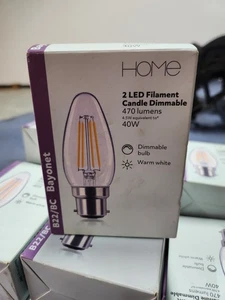 Candle LED Filament Dimmable  4.5w B22 Bayonet 40watt Warm White (4 Bulbs) - Picture 1 of 5