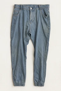 SHEIN Damen Jogginghose Jeans hellblau elastischer Saum Denim Größe 2XL | SKU B04 - Bild 1 von 6