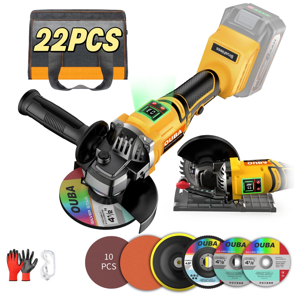 Amoladora angular inalámbrica para Dewalt 20V MAX 4-1/2" 5" sin escobillas 22 piezas kit completo Foto 1 de 4