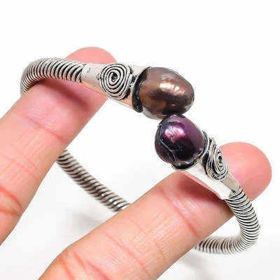 Natural Unique River Pearl Ethnic Bracelet Adjustable n553 - Image 1 of 4