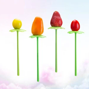 10PCS Küchengerät Blumenform Fruchtgabel Zahnstocher Obst Werkzeug Cartoon - Bild 1 von 11