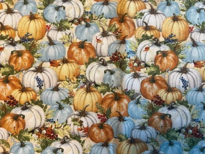 Patchworkstoff, Kürbisse, 30 x 110 cm, 100% Baumwolle, neu - Bild 1 von 4