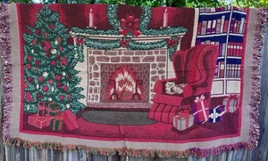 Chatham Country Clásico Tiro de Navidad 46” X 67” Flecos 100% Algodón Nuevo con Etiquetas - Imagen 1 de 7