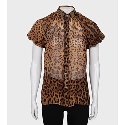 Blusa Dolce & Gabbana Seda Estampado Animal - Talla XS/IT38 Foto 1 de 4