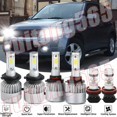 Combo de bombillas antiniebla altas/bajas faros LED para Suzuki Grand Vitara 2006-2013 6 piezas Foto 1 de 4