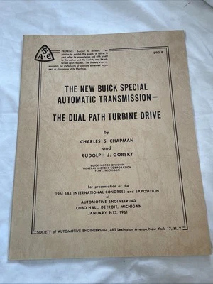 Nuevo de Lote Antiguo 1961 SAE Buick transmisión especial, accionamiento de turbina de doble trayectoria, folleto de 16 pg Foto 1 de 4