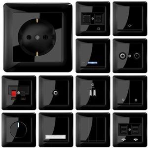 Steckdose, USB Steckdosen, Lichtschalter, Wechselschalter, Dimmer LUNIS Schwarz - Bild 1 von 97