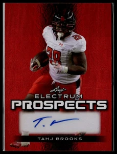 2024 Leaf Electrum - Prospects Auto Red #PA-TB1 Tahj Brooks #1/2 - Bild 1 von 2