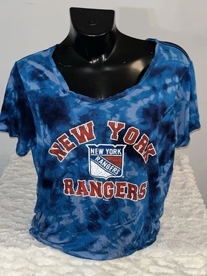NEW YORK RANGERS NHL TRI BLEND TYE-DYE SHORT SLEEVE SHIRT WOMENS 2XL NWOT - Image 1 of 2