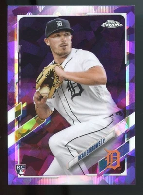 2021 Topps Chrome Sapphire Beau Burrows #123 Rookie Purple Refractor /10 RC - Image 1 of 2