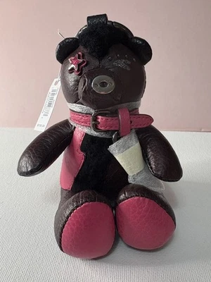 Nuevo con etiquetas Llavero Coach Bear Bag Charm Cuero Oxblood Nuevo Oso de Peluche  Foto 1 de 4