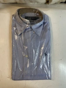 De Colección Polo Ralph Lauren Camisa Abotonada Para Hombres 15 32/33 Azul Calce Clásico Nueva - Imagen 1 de 10