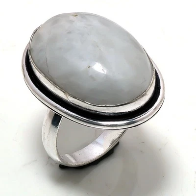 Regenbogen Mondstein Edelstein Ring Handarbeit Jahrestag Geschenk Schmuck 7,2... - Bild 1 von 4