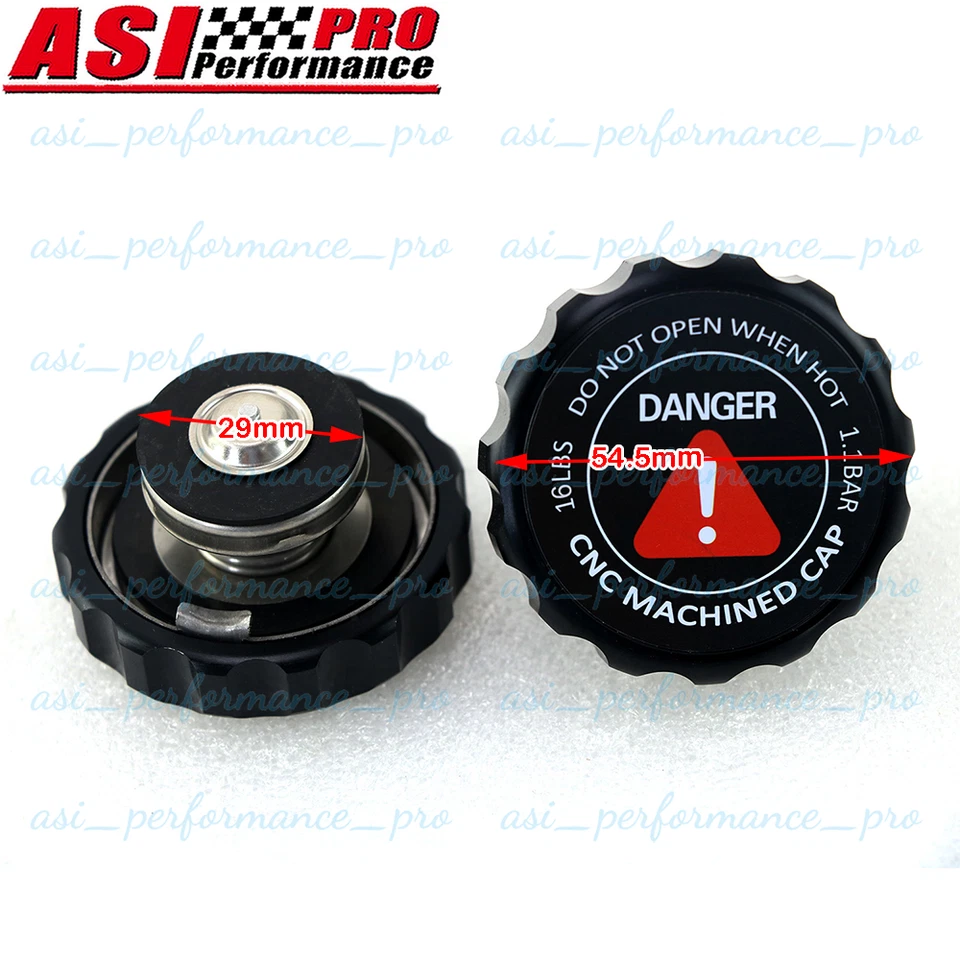 Aluminium Billet Notch Grip Radiator Cap Black Anodize 16lb Round.CNC Machined - image 1 of 4