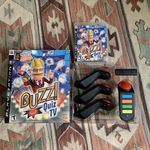 PS3 - Buzz! Quiz World in Box With 4 Wireless Controllers, Dongle, Game - Tested - Picture 1 of 12