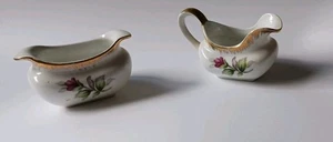 Handbemalt Lefton Exclusives kleines Milchkännchen und Zuckerdose Set Japan - Bild 1 von 6