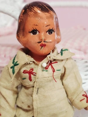 Vintage Mexican Man Composition Doll Boy Souvenir Tourist 1930s As Is Condition - Image 1 of 4