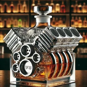 Auto V8 Motor Geformt Whisky Flasche Party Schnaps Karaffe Für Scotch Bourbon - Picture 1 of 6