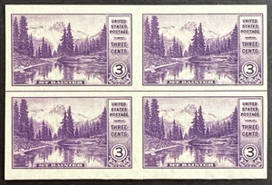 US 1935 Scott# 758 Mount Rainier Horizontal Line Block of 4 Imperf MNGAI - Picture 1 of 2