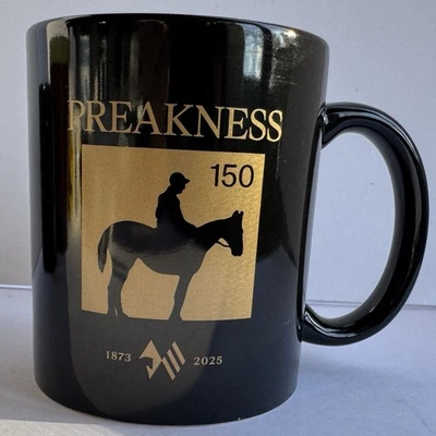 Taza de recuerdo negra Preakness 150 This Is Maryland 2025 carrera de caballos Foto 1 de 4