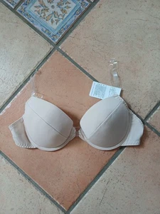BH Nude Mit Transparentem Rücken U. Trägern, 80D, Neu, Push Up - Bild 1 von 4
