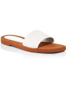 STUART WEITZMAN Womens Beige Wova Square Toe Slip On Leather Slide Sandals 5.5 - Picture 1 of 2