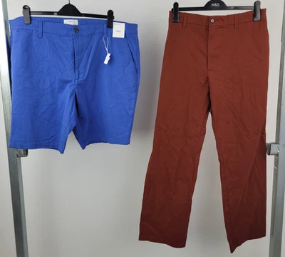 M&S Men's Blue Shorts/Brown Trouser L 29"Sht 2xBundle Size Waist 42" NWOT F2 - Image 1 of 4