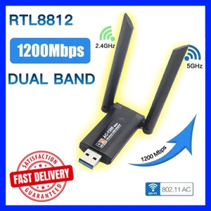 1200Mbps USB3.0 WiFi Adapter Dual Band 2,4/5GHz 802.11ac Wireless Dongle Antenne - Bild 1 von 6
