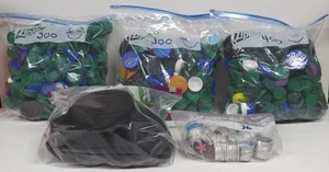 1000 Multi-Color Plastic Bottle Caps, 31 4" Snap-On Lids, 36  Alum.Caps Crafts - Picture 1 of 15