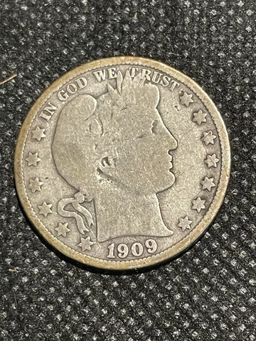 1909 BARBER US SILVER HALF DOLLAR LOW MINTAGE RARE DATE CIRCULATED Cover