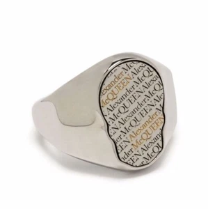 ALEXANDER McQUEEN HOMBRE ETIQUETA CALAVERA LOGOTIPO ANILLO HECHO EN ITALIA 669931J160K - Imagen 1 de 3