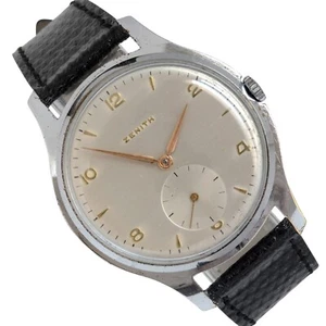 ZENITH Classic Oversize silver dial caliber 126 1950's - Picture 1 of 19