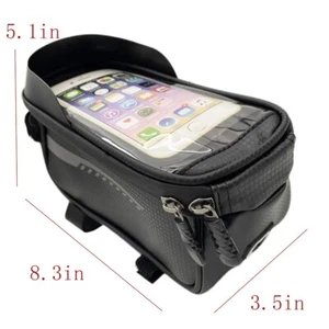 Bike Front Waterproof Bag Mountain Bicycle Front Beam Zipper Style Small Bag - Picture 1 of 15