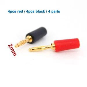 4x 2MM Audio Banana socket Plug Mini Speaker Gold Plated Plug Connector Test - Picture 1 of 8