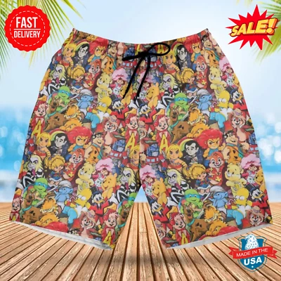 Pantalones cortos de playa de personajes de dibujos animados antiguos Foto 1 de 2
