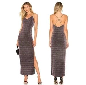 Abito slip nuovo senza etichette REVOLVE X House of Harlow 1960 taglia Rae Large multicolore a righe - Foto 1 di 14