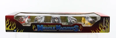2008 Muscle Machines 5 Car Box Set Chevy 1953 1962 1955 Pontiac 1969 Willys 1941 - Image 1 of 4