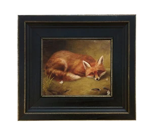 Red Fox Oil Painting Print on Canvas Hunting Animal Equestrian Art Home Decor - Picture 1 of 2