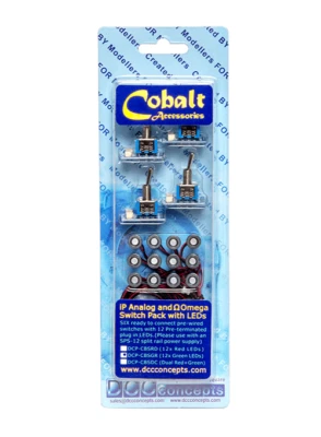 DCC Concepts ~ Cobalt iP Analogue & Omega Switch Pack w/LEDs (GREEN) ~ DCP-CBSGR - Image 1 of 4