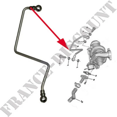 Tuyau de graissage huile pour TURBO 1,4 HDI PSA = 9659859480 0379.62 - Photo 1/2