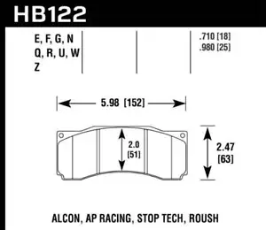 Hawk Performance HB122F.710 FITS StopTech ST-60 Caliper HPS Street Brake Pads - Picture 1 of 1