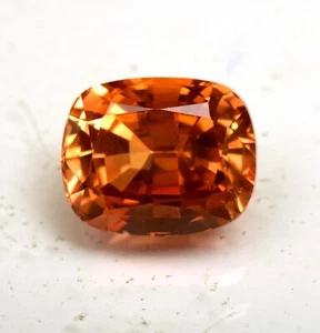 Ceylon Orange Sapphire 9.60 Ct Long Cushion Cut Lab-Created Loose Gemstone - Picture 1 of 6