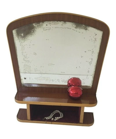 Solid Wall shelf with mirror from the 50s for Vintage lovers Cover