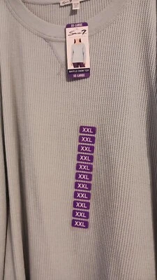 Seven, Waffle Crew Top, Beautiful Blue Green, Tourmaline,  XXL - Image 1 of 4